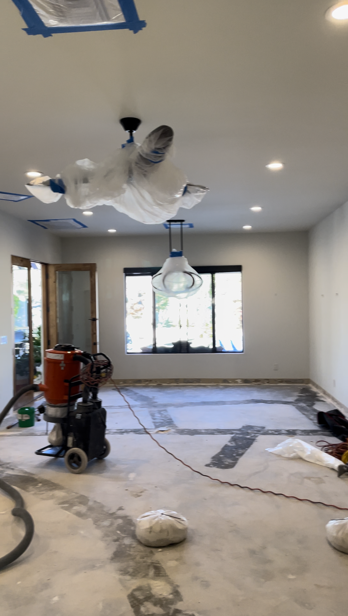 Close to final product grinding down thinset